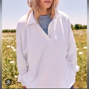 Aerie Happy Henley Everyday Polo Sweatshirt